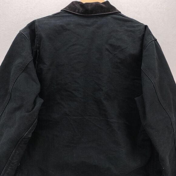 VTG Carhartt Jacket Detroit J01 Mens Size 46 XL Black Blanket Lined Chore Barn - Picture 12 of 15
